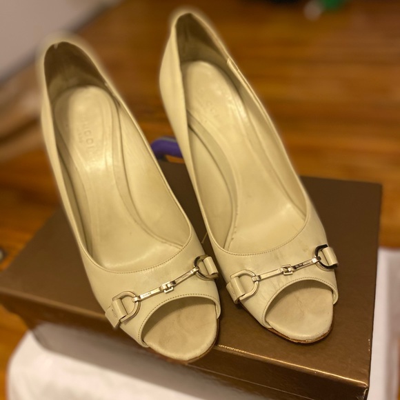 HORSEBIT GUCCI PEEP TOE PUMPS Size 38 - Picture 9 of 10